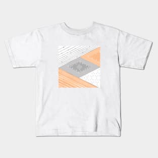 Shapes collage, stars, space, orange, grey, white, minimal, vector, geometric, modern, abstract, trendy, Kids T-Shirt